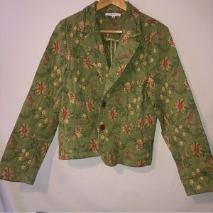 Cabi green floral blazer. Womens size 16